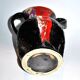 VALLAURIS ceramics Black and red enamelled vase with handle VINTAGE 1950-1960