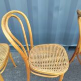 6 chaises cannées ancien bistrot vintage