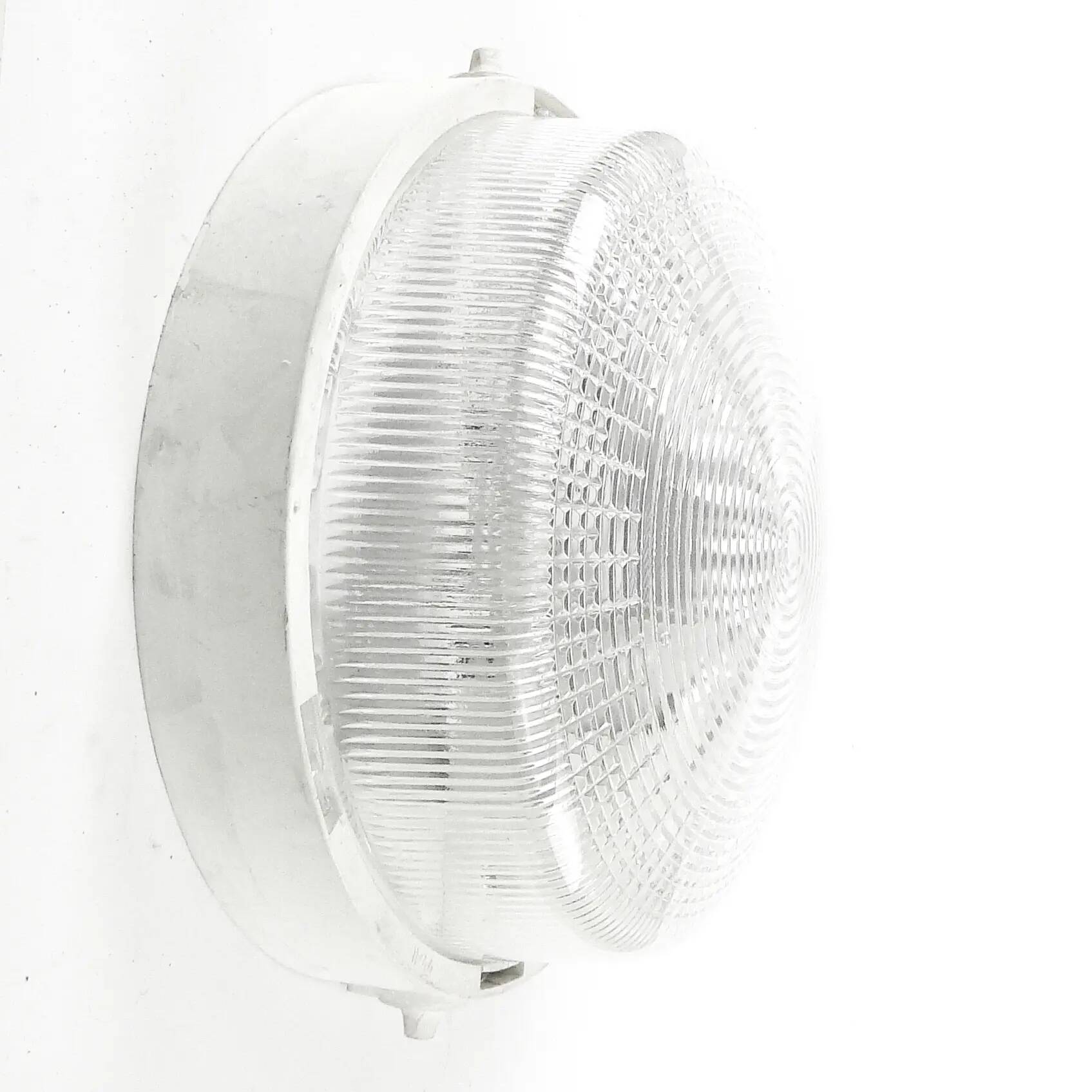 Industrial ceiling lamp, plastic metal, Poland, 1970s