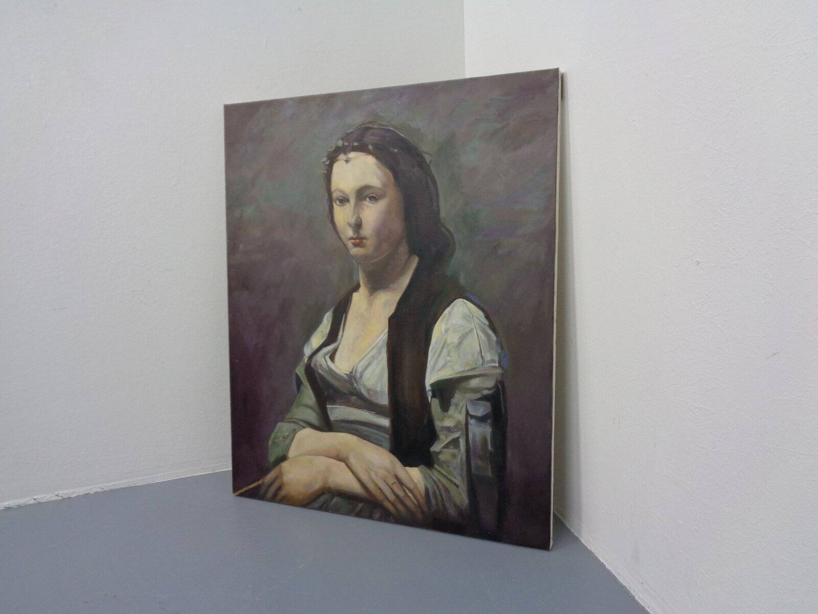 Fred Neumann After Jean Baptiste Camille Corot, The Woman with the Pearl, 1980s, Oil on Canvas