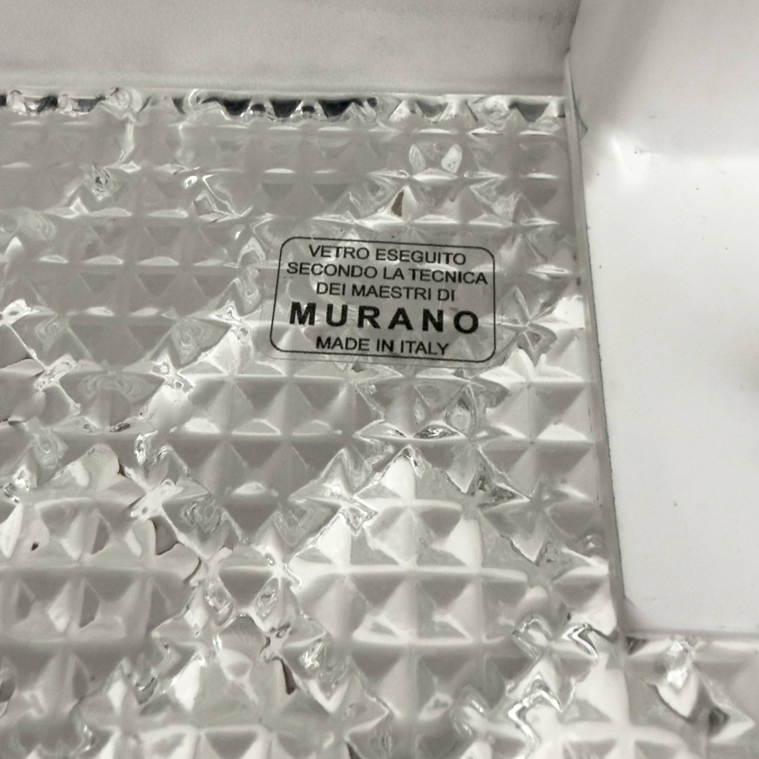 Pair of Modern Italian Murano Glass Textured Wall Sconces