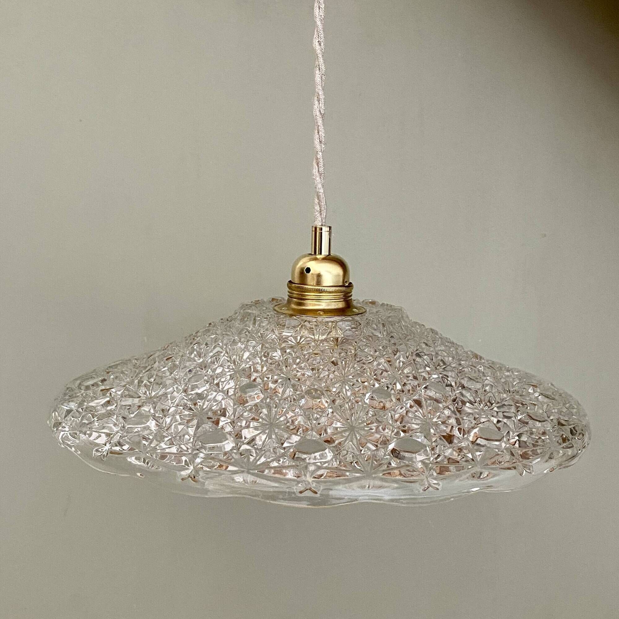 Vintage glass pendant light - tableware collection -