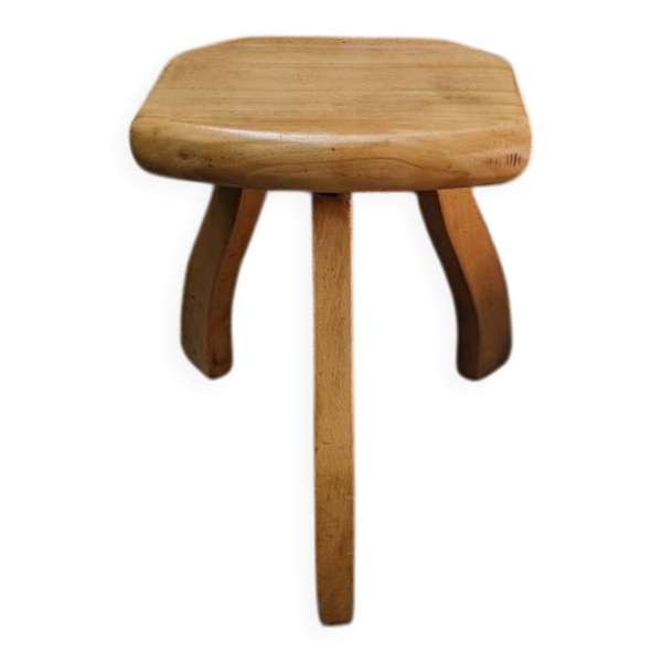 Tabouret tripode porte plante vintage décoration scandinave artisanal slow