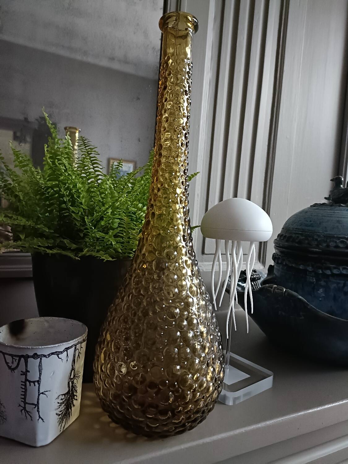 Bottle, carafe, soliflore in Empoli glass