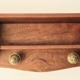 Mahogany wood shelf coat rack