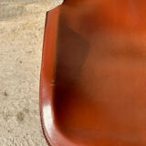 Paire de chaises cuir et métal chromé année 70