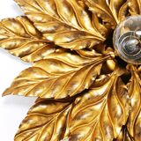 Hans Kögl Hollywood Regency Florentine Wall Light Ceiling Fixture in Gold Metal