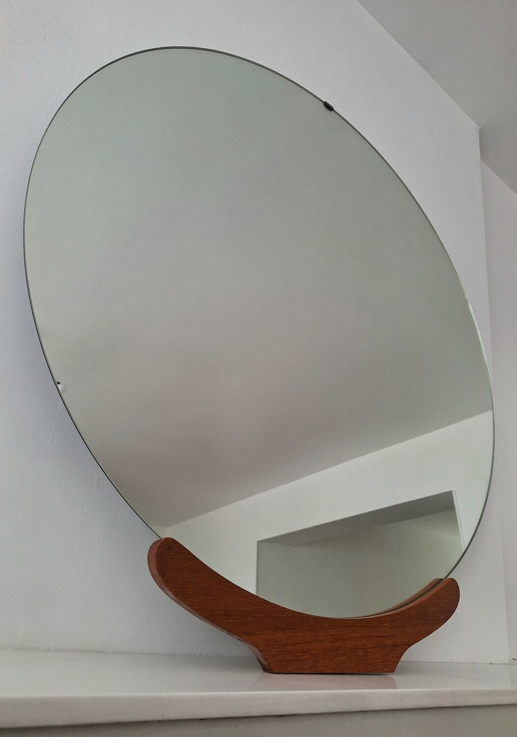 Large vintage round mirror 90cm, retro decoration
