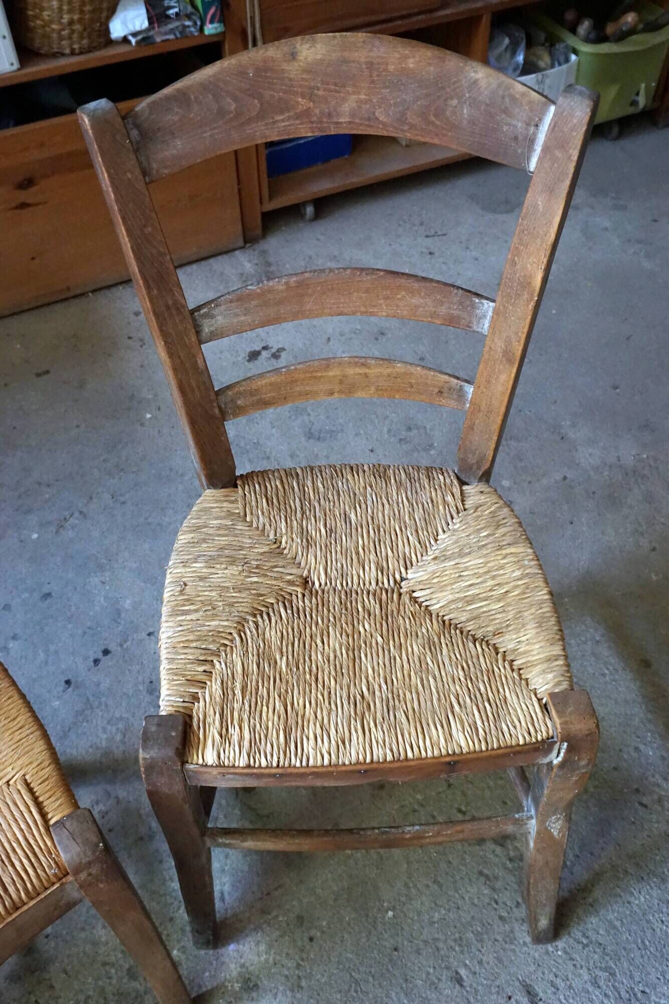 4 chaises paillées