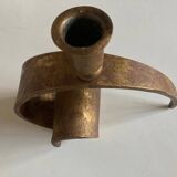 Battered iron candle holder Italian work 1970