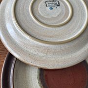 Lot of 6 vintage Denby England dessert plates – Brown glazed stoneware and
