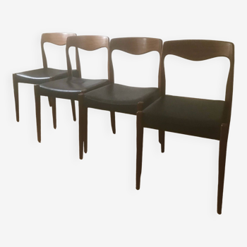 Set of 4 Scandinavian chairs 1960