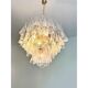 Venetian Transparent “Rondini” Murano Glass Gold Chandelier