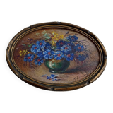 Bouquet painting on hardboard