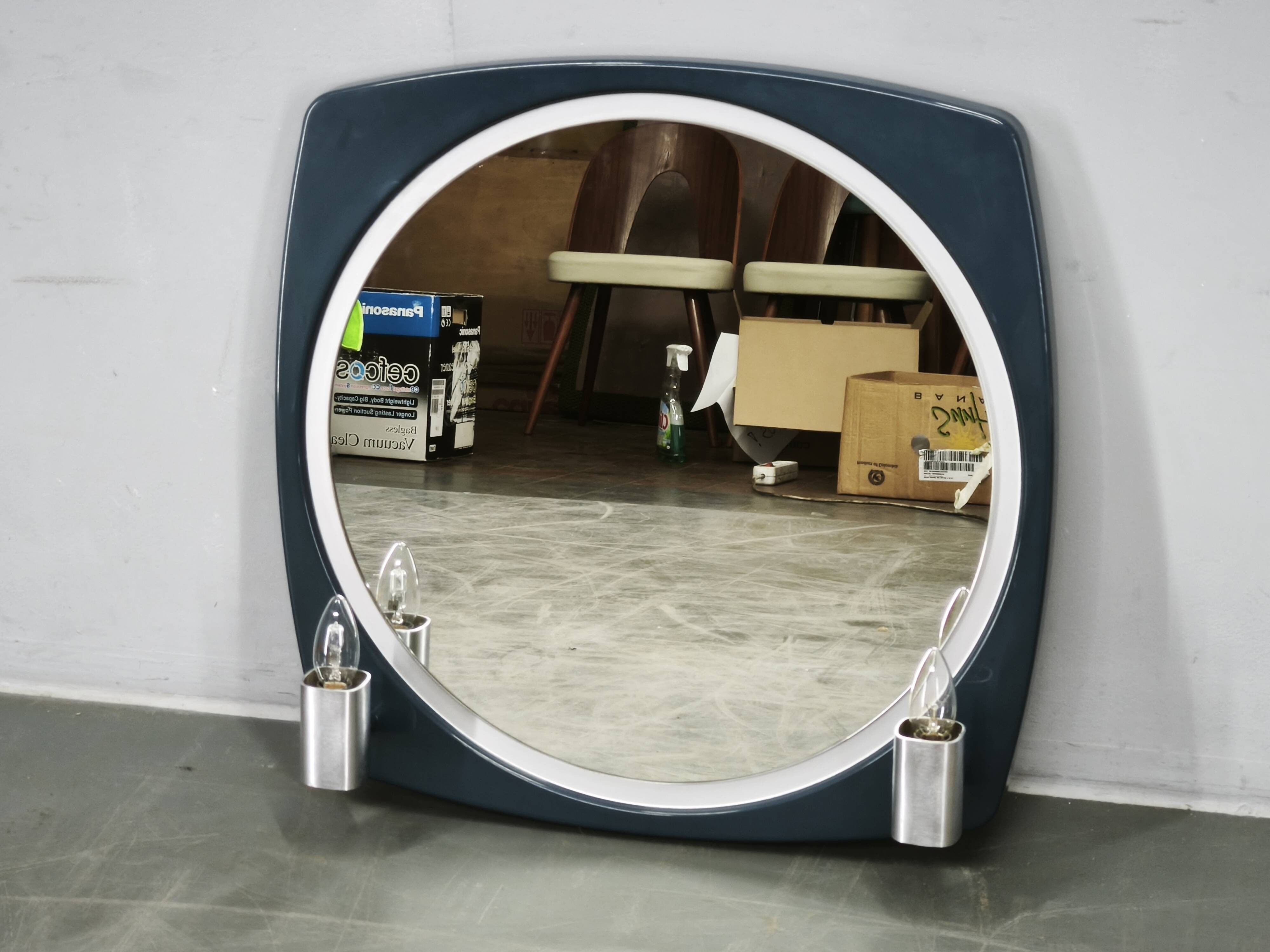 Miroir illuminé de l'ère spatiale italienne par Thema, années 1970