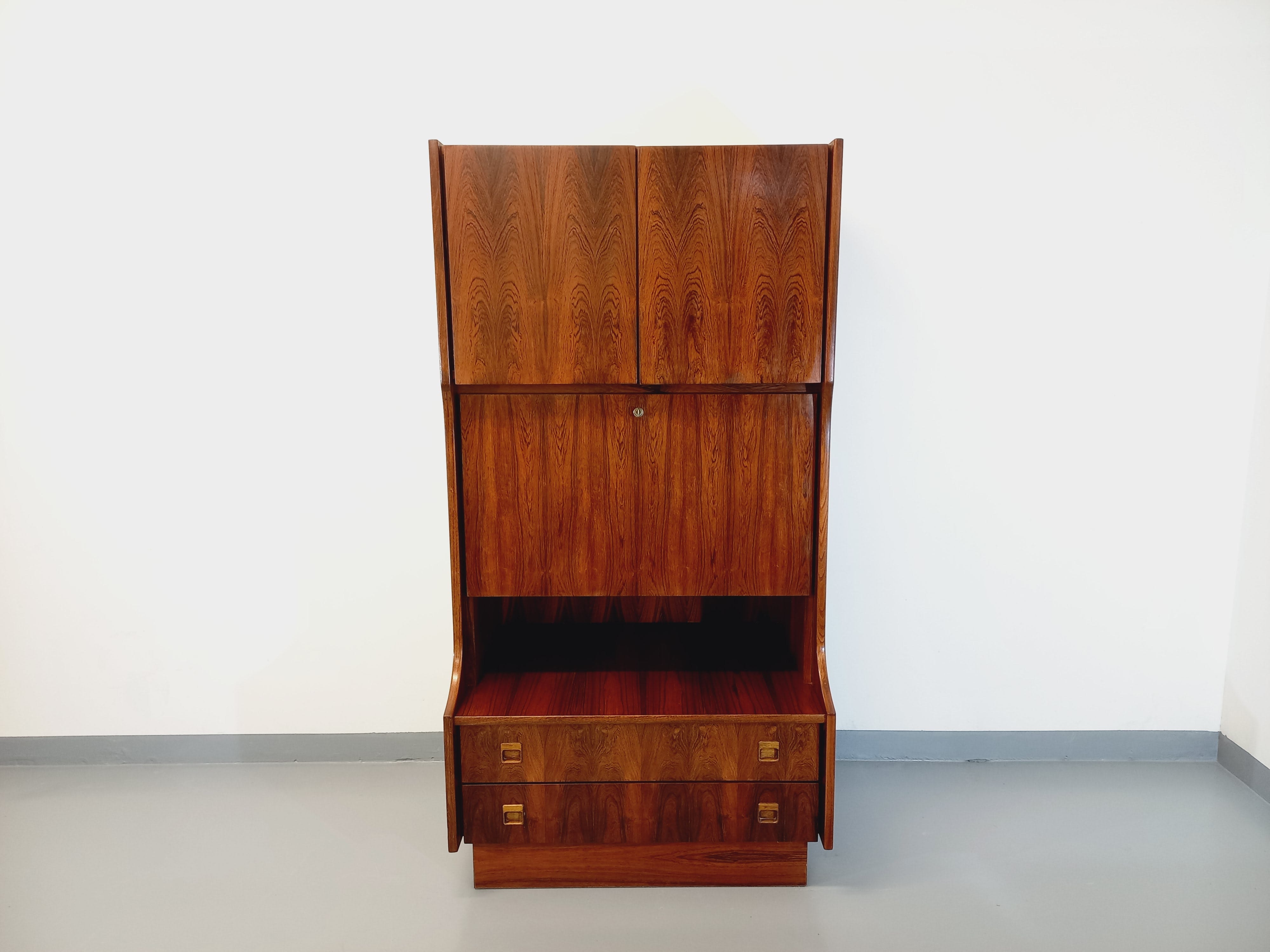 Vintage rosewood top storage cabinet from the 60s