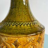 Green and yellow ceramic carafe bitossi italy 1950