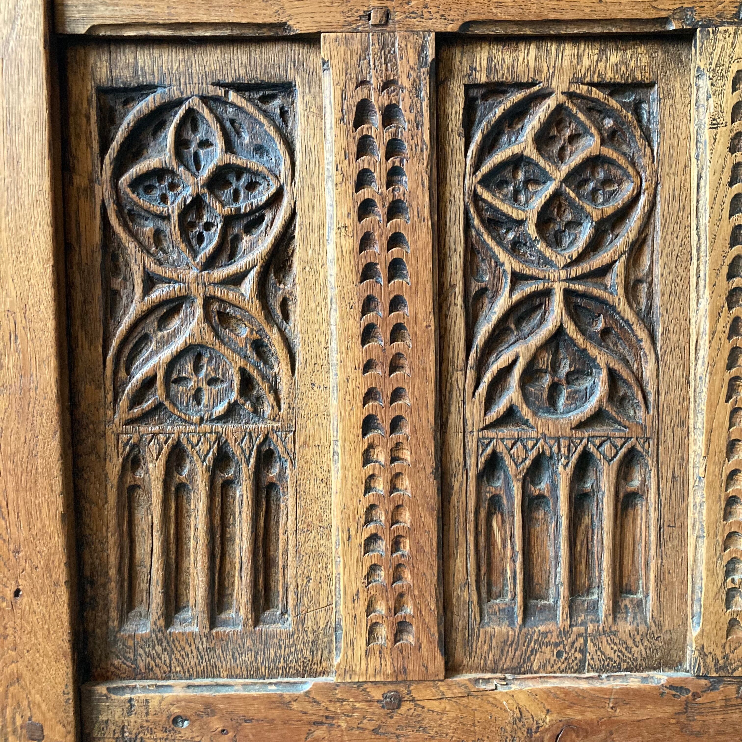 Carved wooden chest