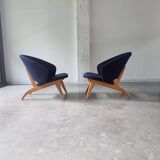 Set of two mid century lounge or cocktail chairs by Theo Ruth for Artifort