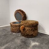 Paire de tabourets/rangements/tables basses années 1990