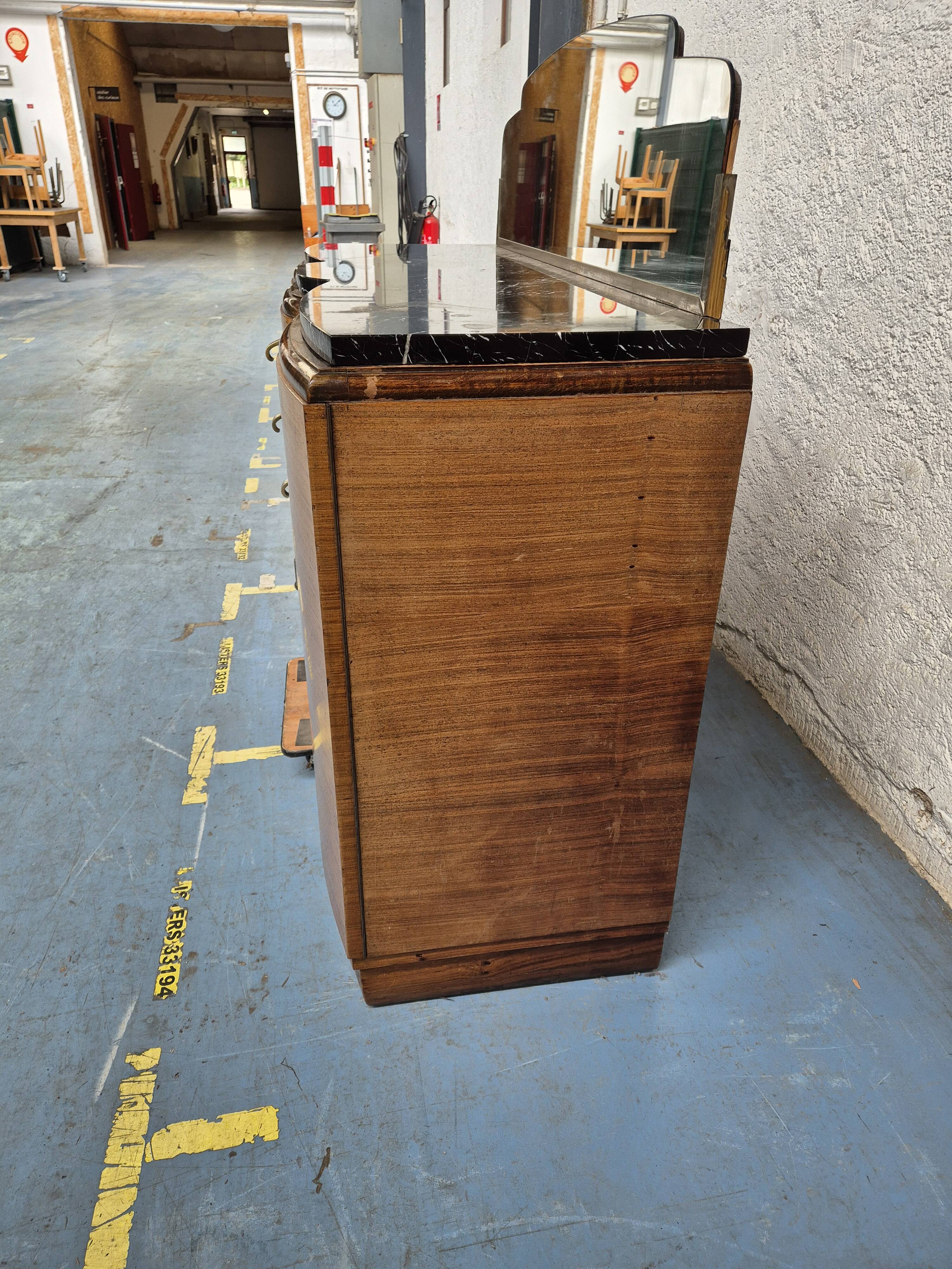 Marble top sideboard with mirror
