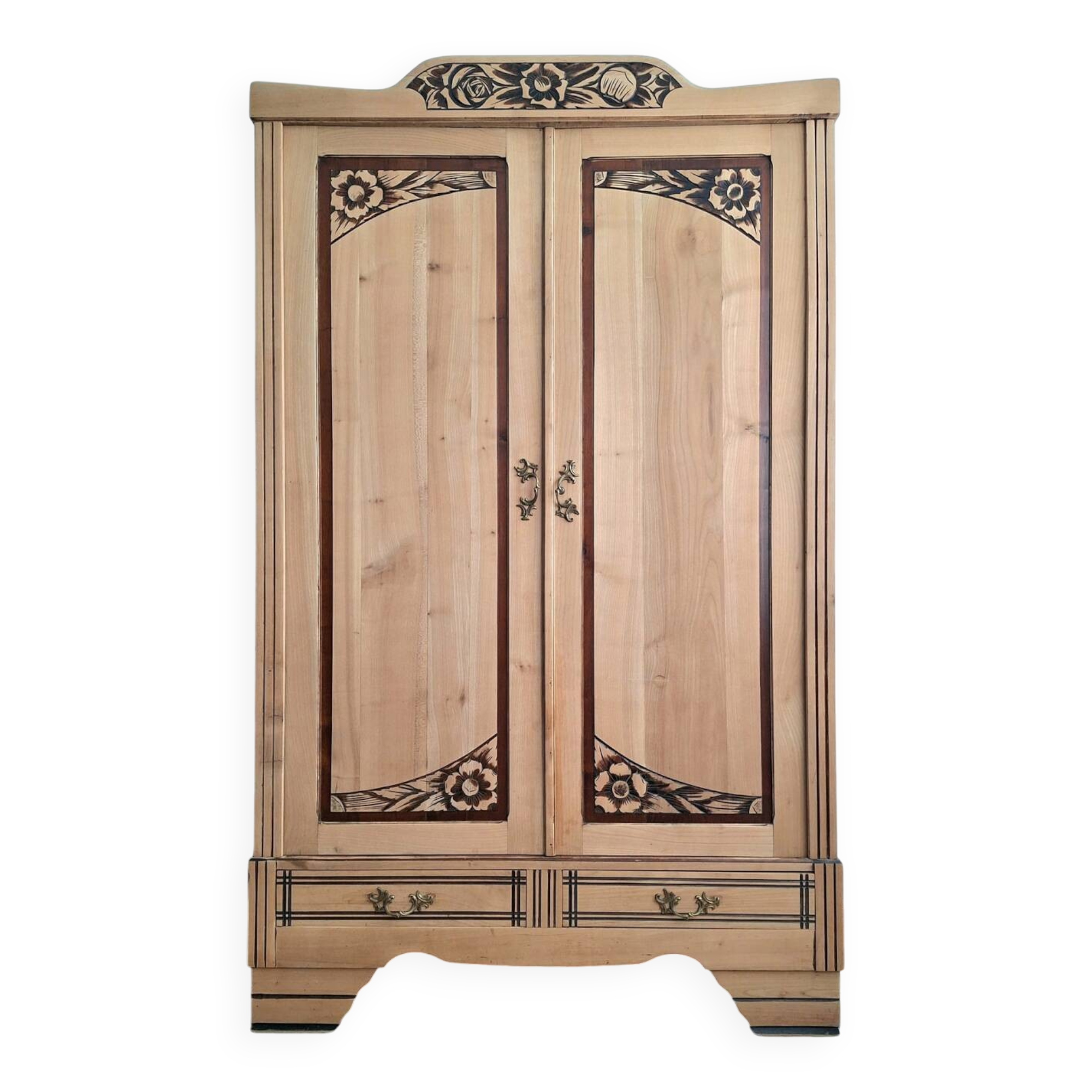 Large art deco wardrobe, antique wardrobe