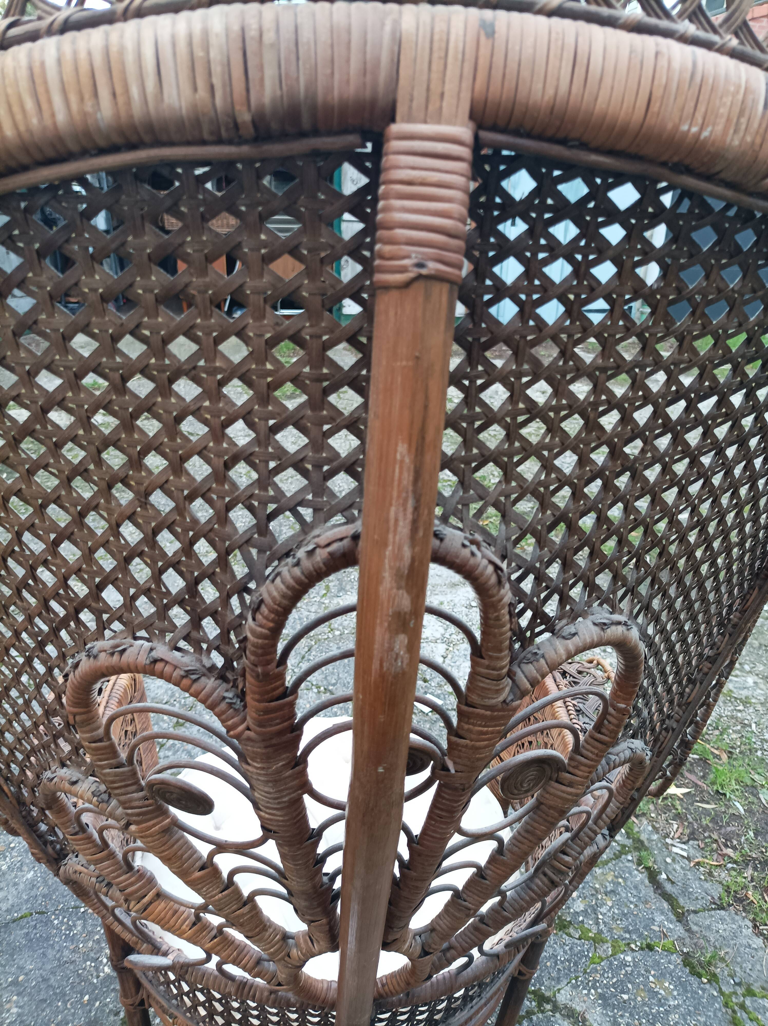 Armchair emmanuelle wicker vintage rattan