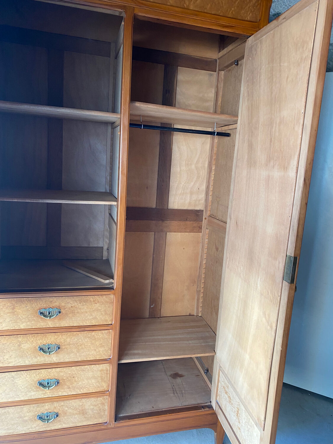 Art Deco hotel-style Parisian wardrobe chest or