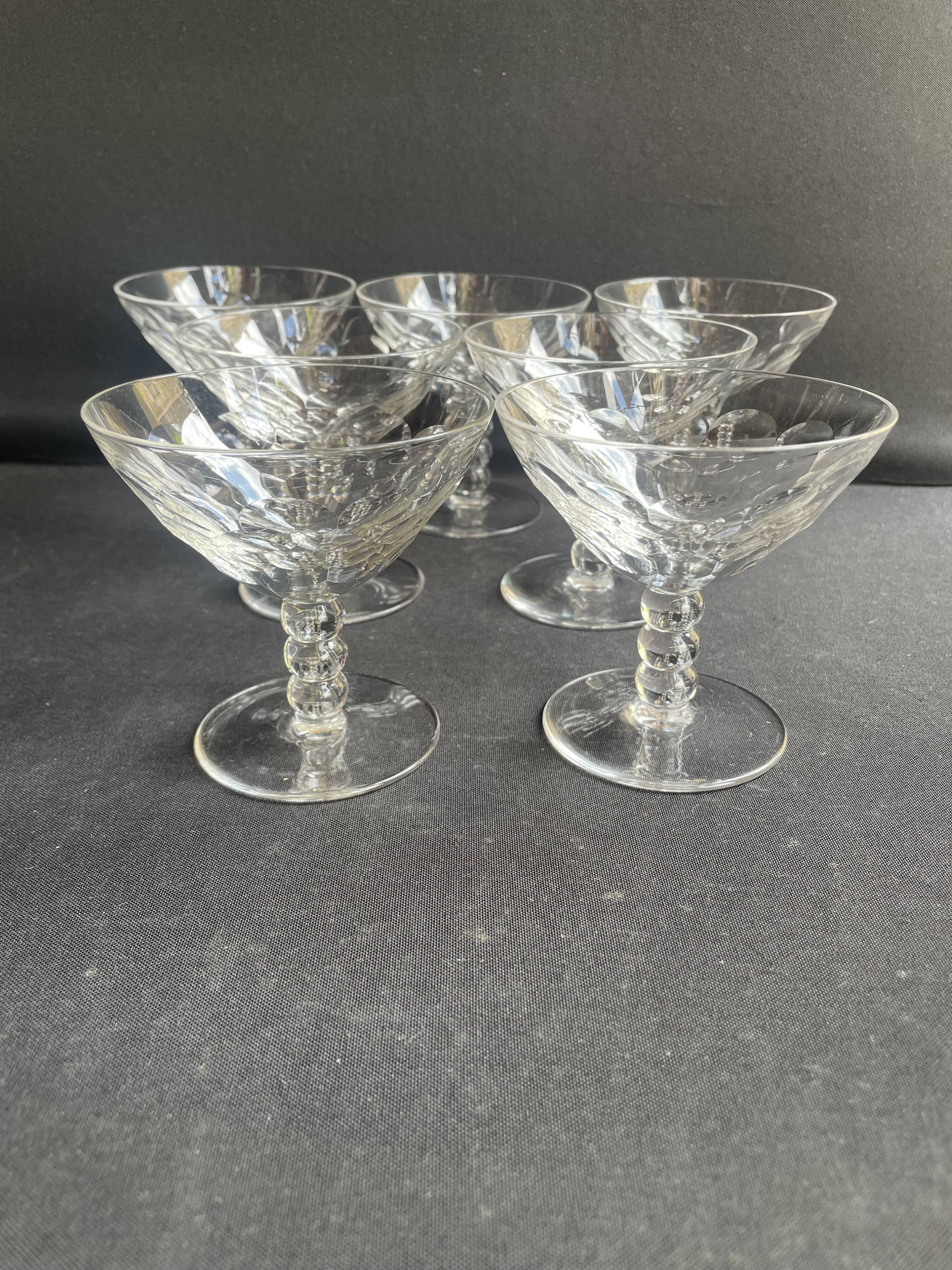 7 Baccarat Saint Hélier champagne glasses