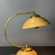 Midcentury pencil reed rattan bamboo and brass table lamp, Italy, 1970s