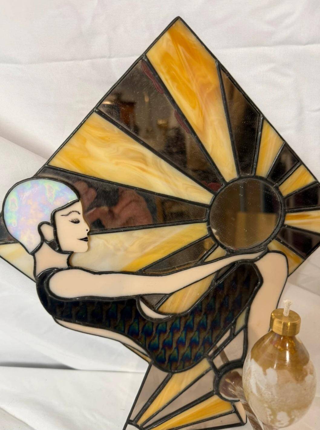 Art Deco wall lamp Tiffany glass Berger lamp glass paste