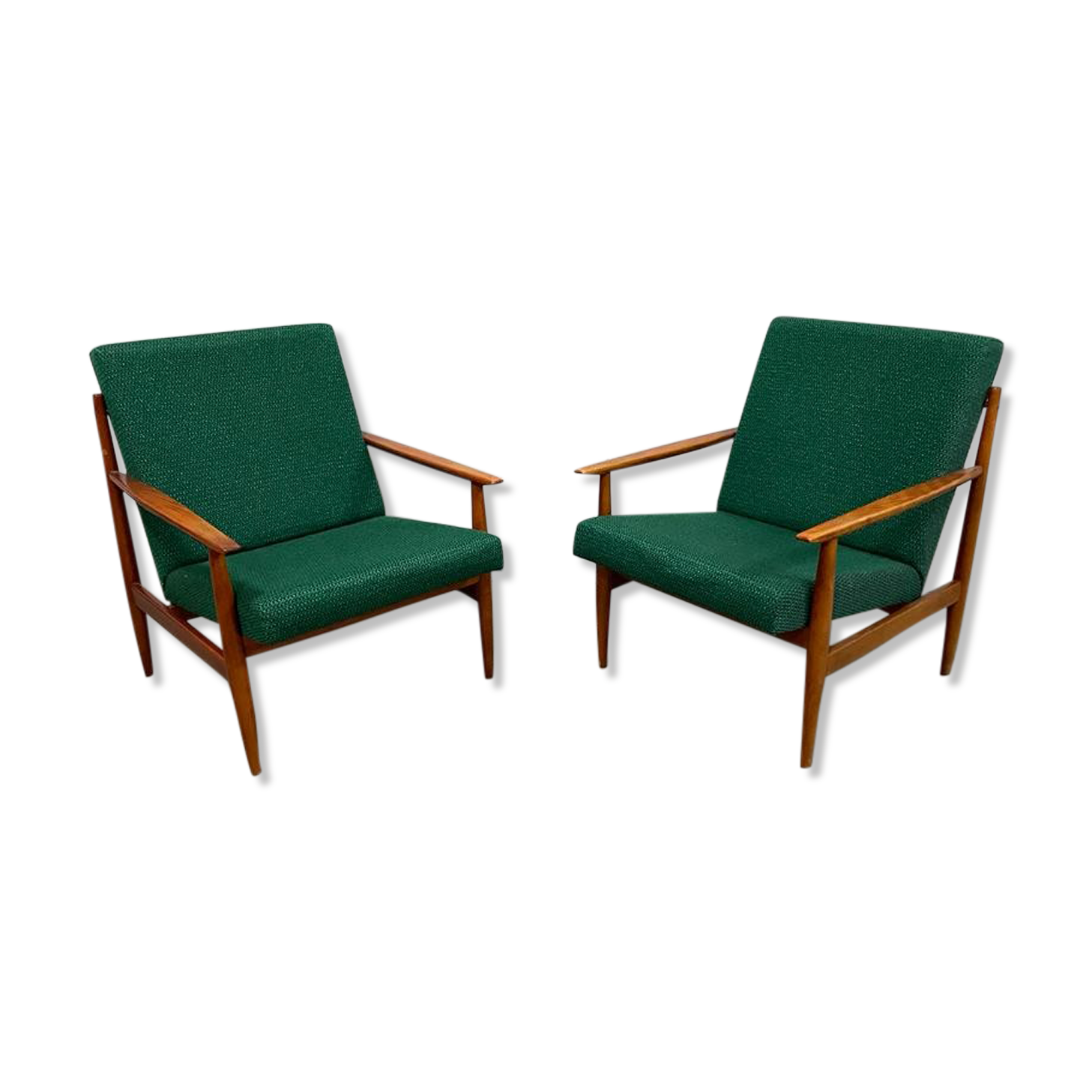 Pair of green armchairs by Frantisek Jirak for TON Bystřice