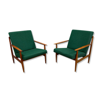 Pair of green armchairs by Frantisek Jirak for TON Bystřice