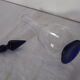 Carafe a liqueur verre taillé transparent et bleu cobalt