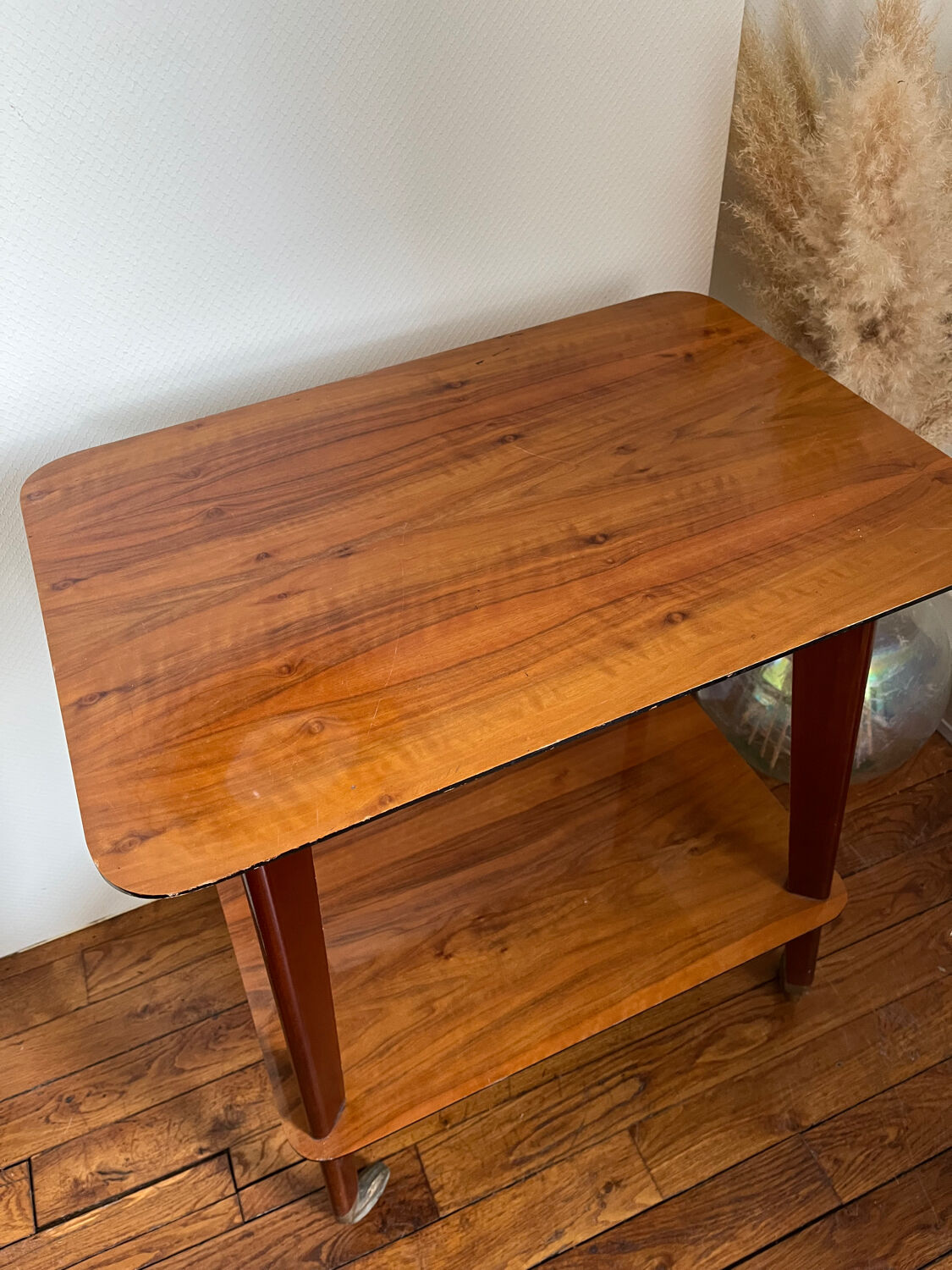 Vintage compass foot serving table 1950