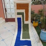 Tapis beni ouraine de couloir fait main taille 75 x 300 cm
