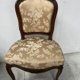 Pair of Louis XV style chairs in solid walnut, 20th century