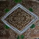 Venetian tray in wood decoration green and gold