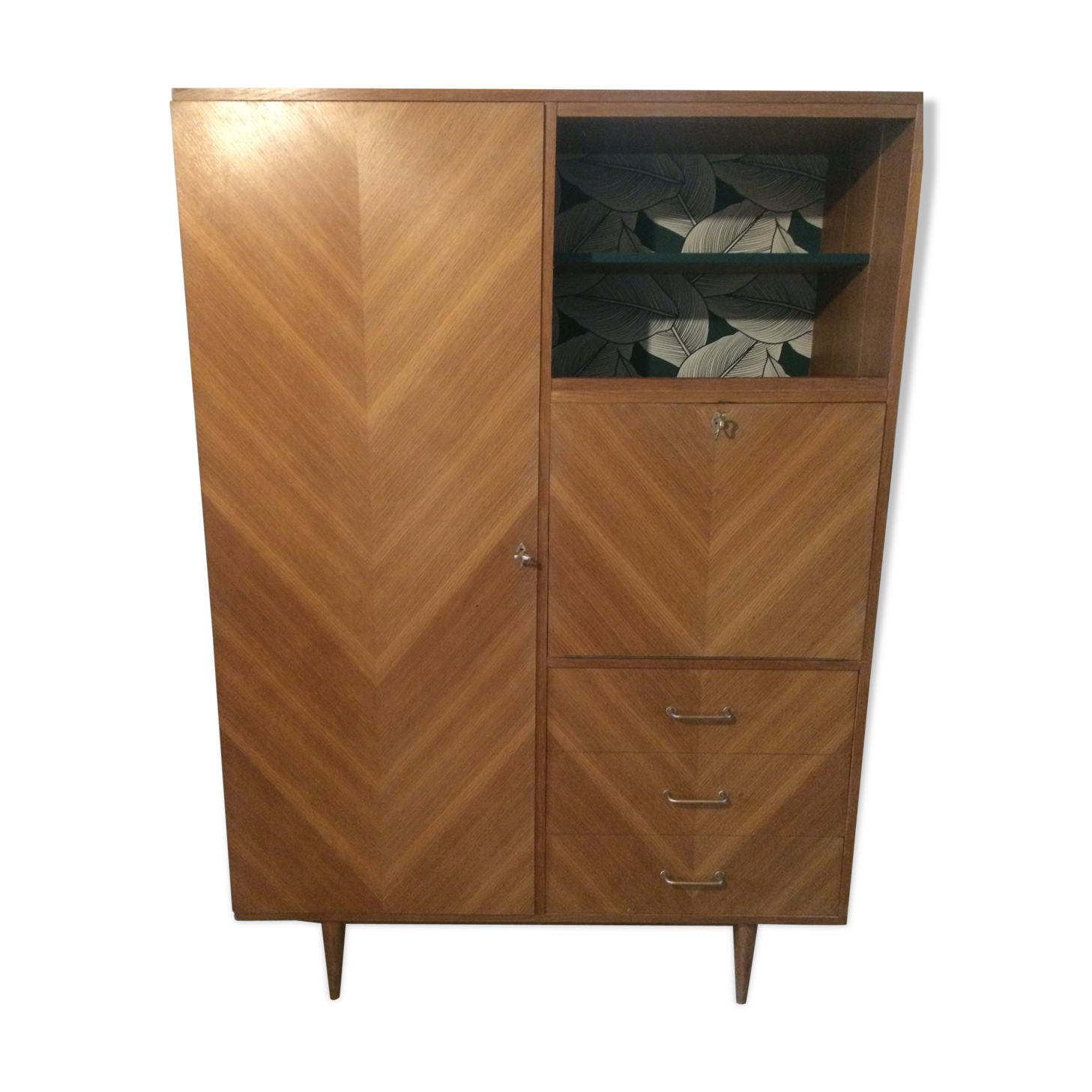 Secretary cabinet wood in rafters