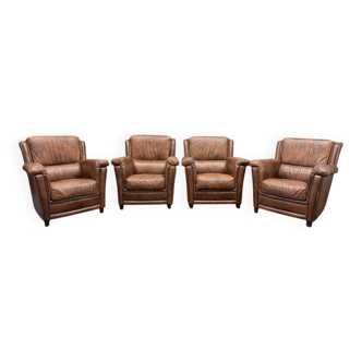 Set of Classic English Chesterfield Armchairs