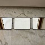 Vintage horizontal triptych barber mirror