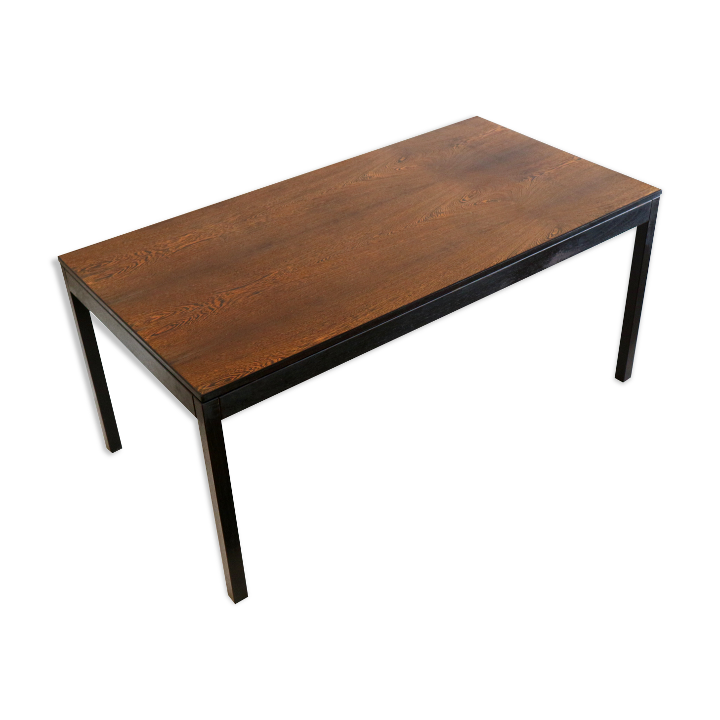 Vintage extendable dining table in wenge Brutalist style from the 1960s.