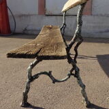 19th century cast iron bench with fake branches