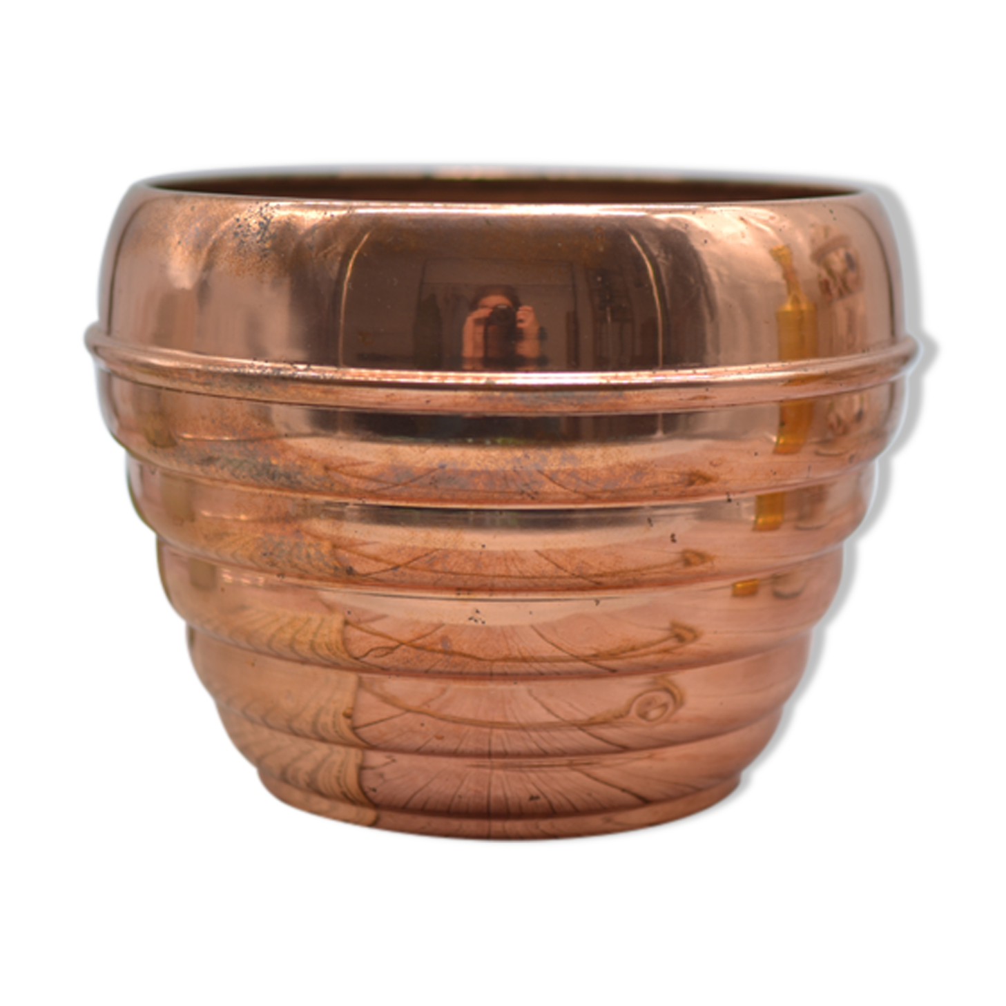 Old copper pot cover