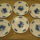 Set of 6 plates porcelain Bavaria décor pink cobalt blue flowers