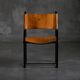 Cognac Leather Armchair, Black Lacquer Steel Frame, Belgium, 1960s