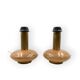 Ensemble de 2 pieds de lampes de table Hollywood Regency en granit rose et laiton, Italie 1970
