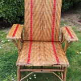 Chaise longue rotin osier
