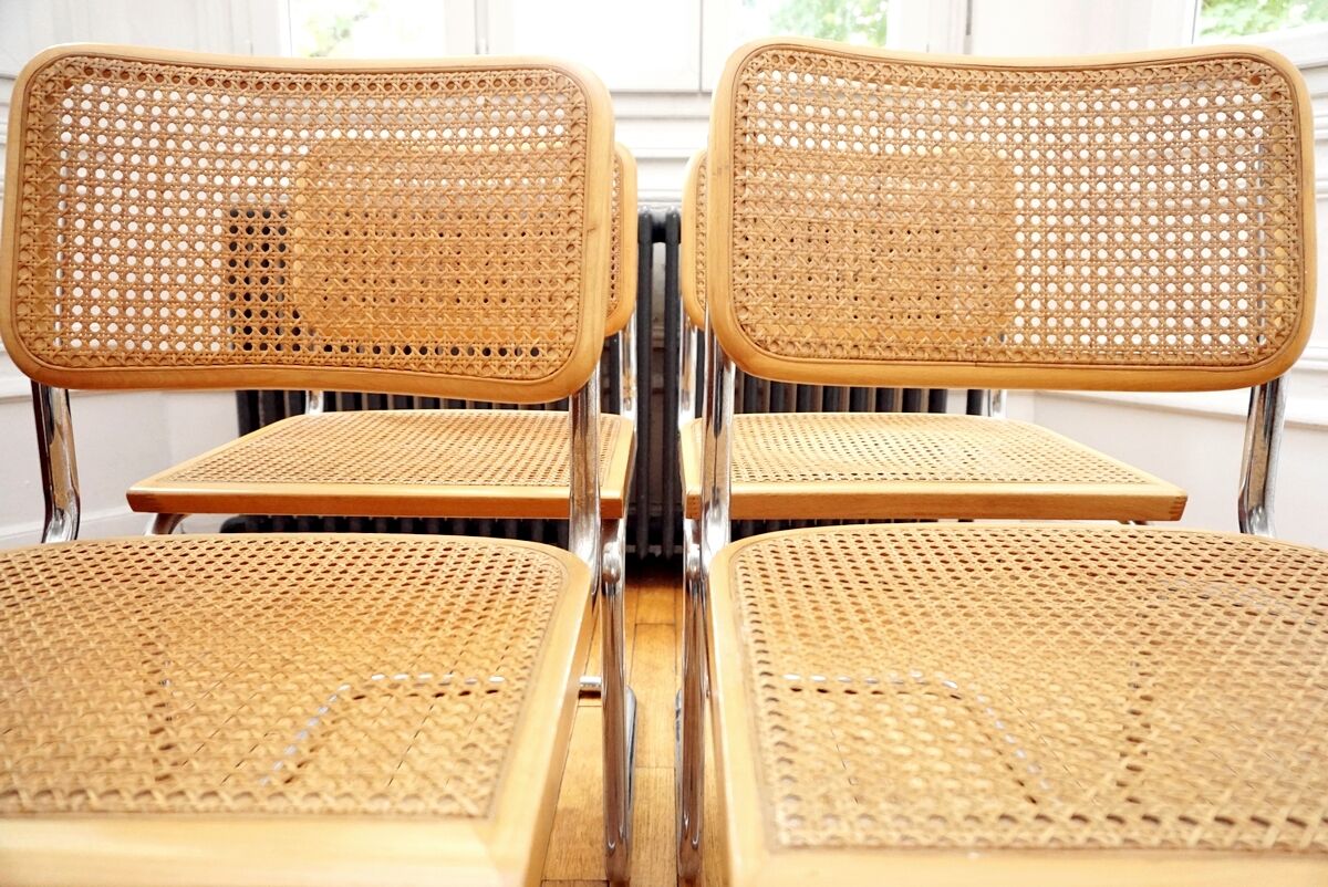 Lot of 4 Cesca B32 chairs by Marcel Breuer