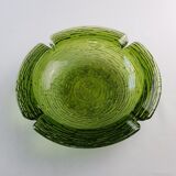 Green molded glass ashtray